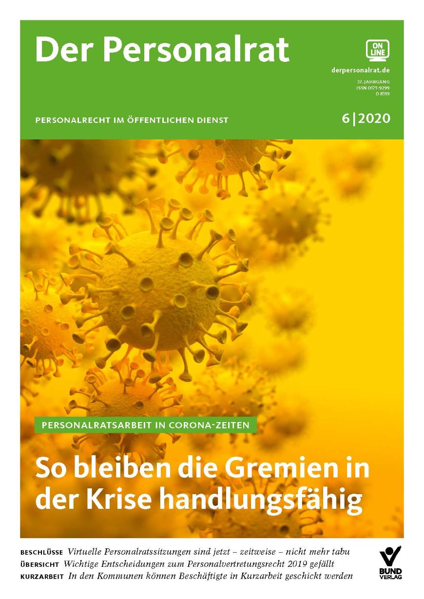 Titelbild Der Personalrat Bund-Verlag Ausgabe 5-2020